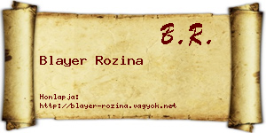 Blayer Rozina névjegykártya
